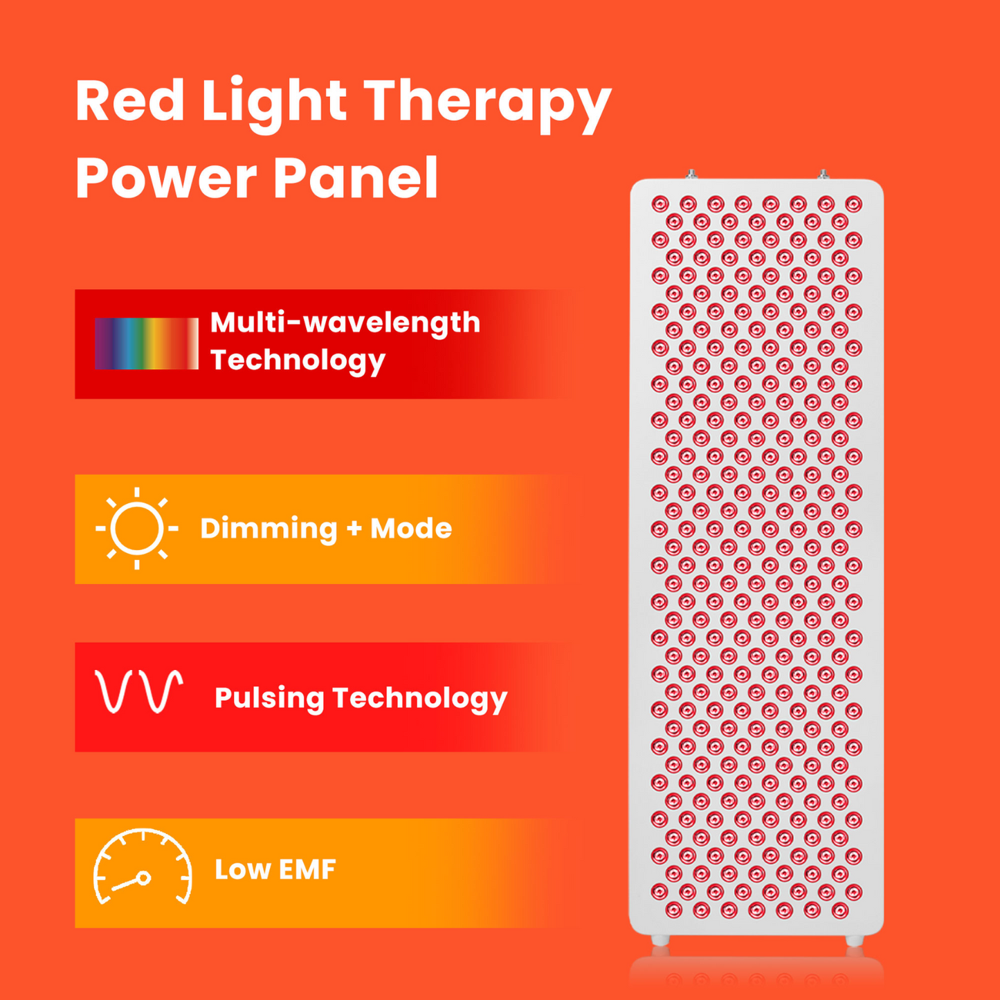 AuroraGlow Home Red Light Therapy Panel for Full Body Wellness