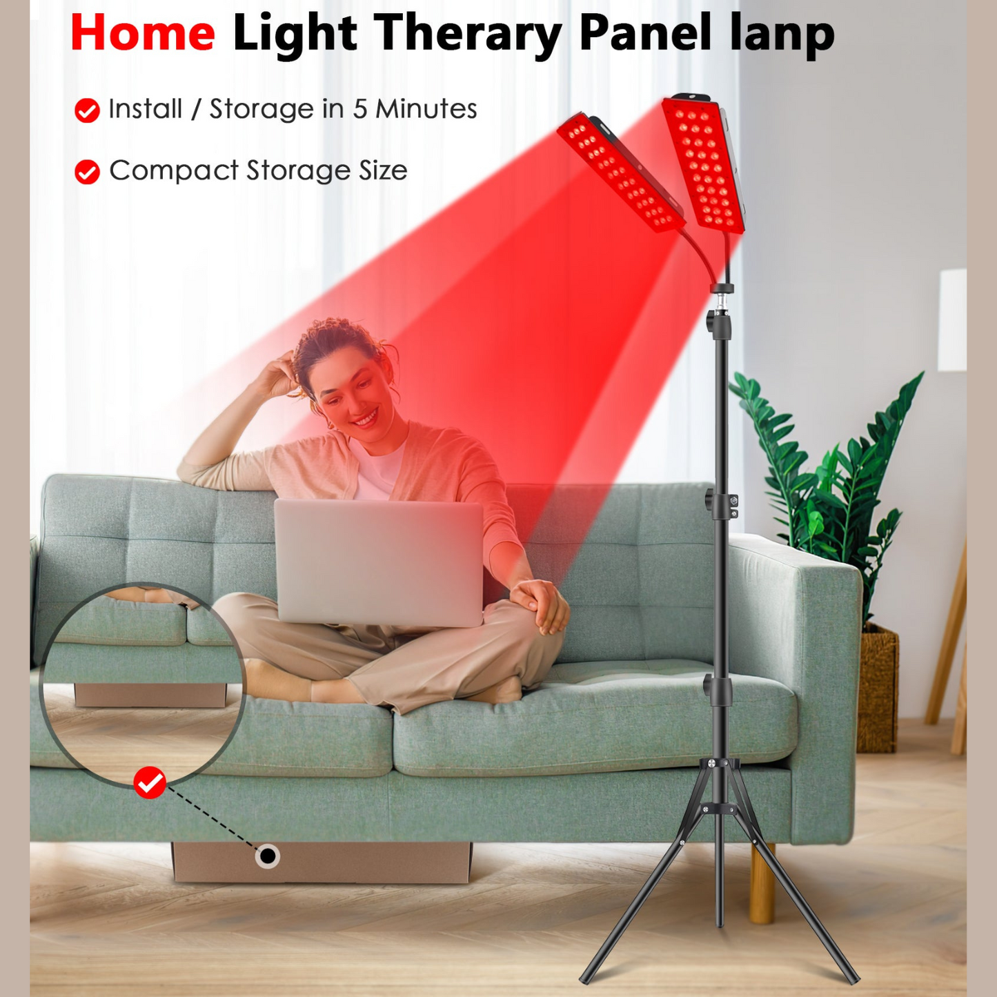 GleamiBright Dual-Head Red Light Therapy Lamp – Targeted LED Healing Tool