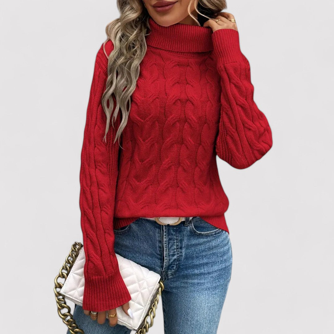 EvelynLuxury Women's Cosy Knitted Turtleneck Sweater