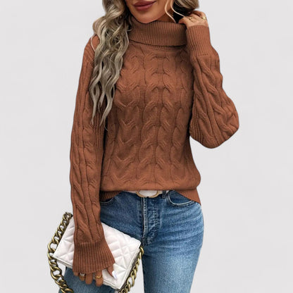 EvelynLuxury Women's Cosy Knitted Turtleneck Sweater