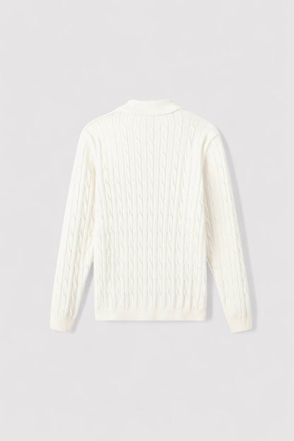 RegalWear | Men's Elegant Cable Knit Zip Sweater