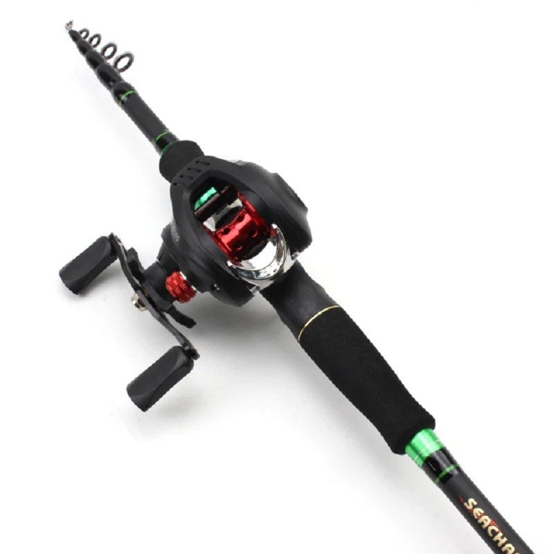 A comprehensive telescopic and baitcaster fishing set