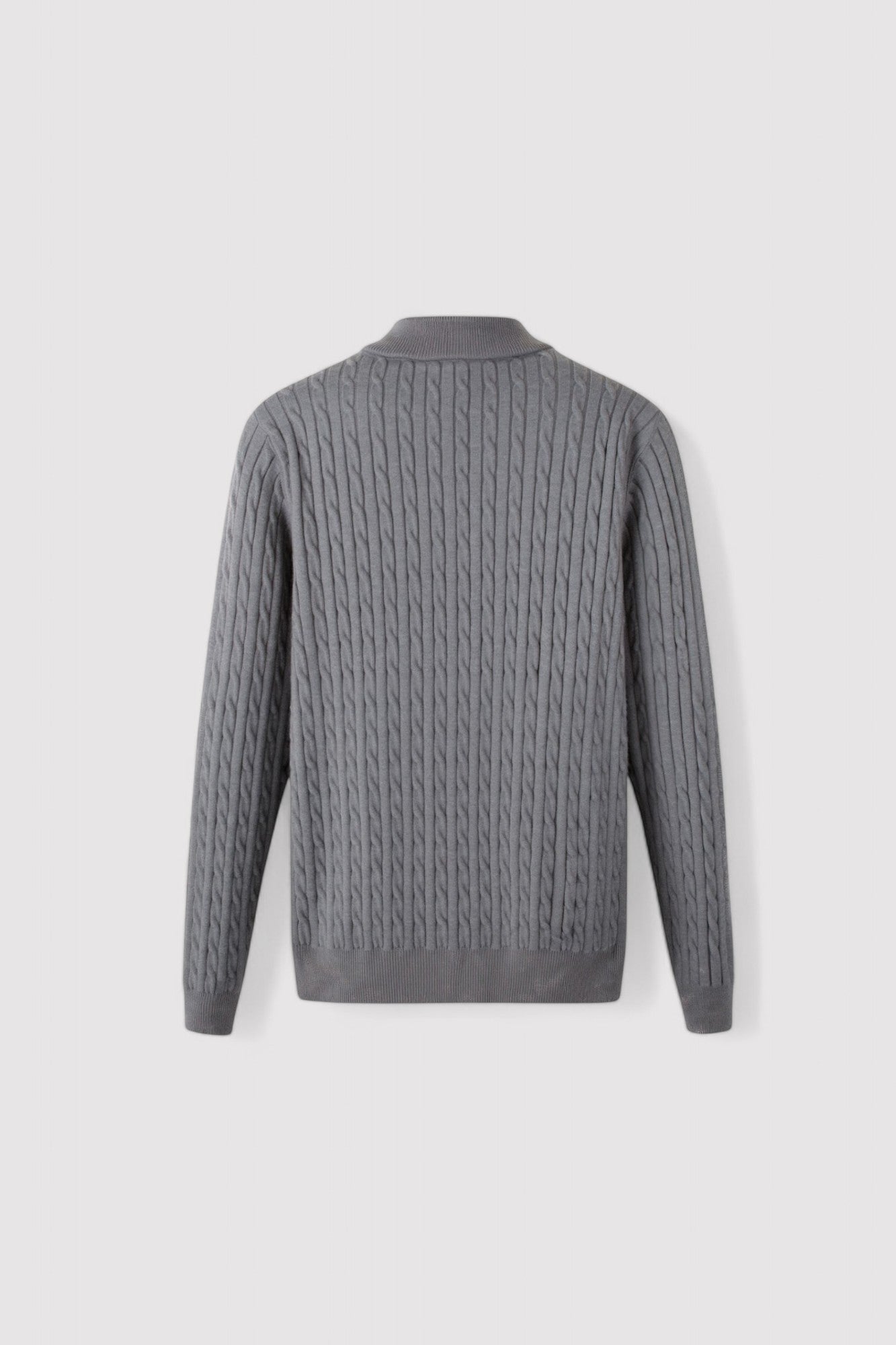 RegalWear | Men's Elegant Cable Knit Zip Sweater