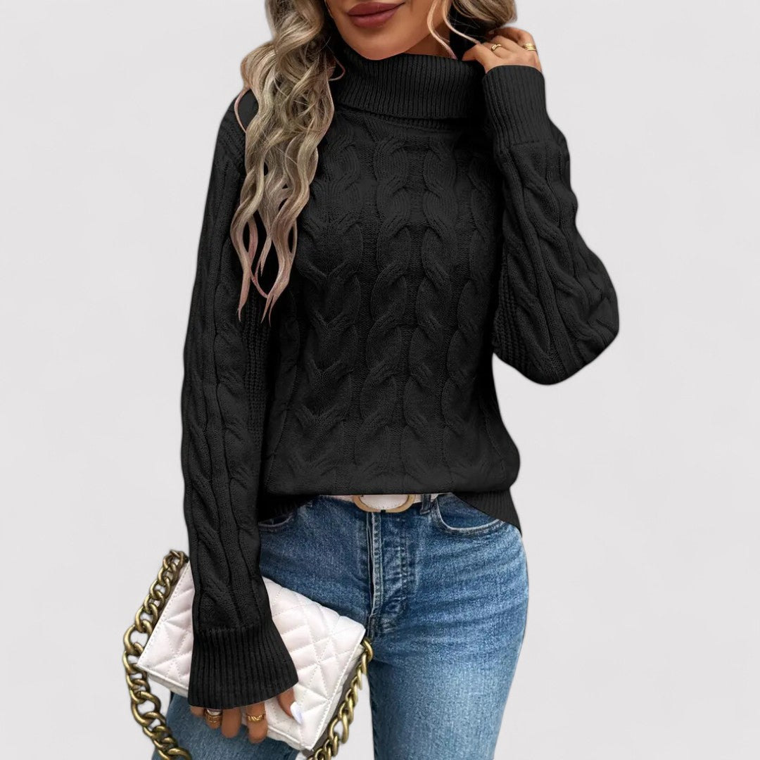 EvelynLuxury Women's Cosy Knitted Turtleneck Sweater