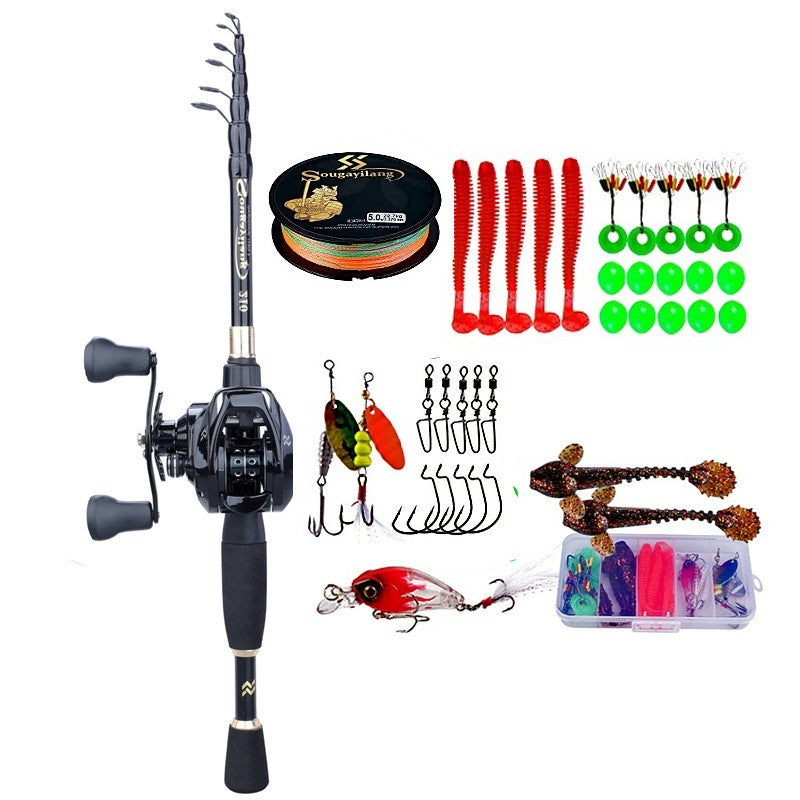 Telescopic fishing rod and baitcasting fishing reel combo for versatile angling