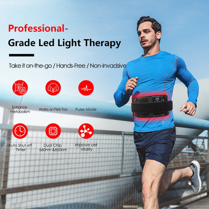 GloThera Comprehensive Red Light Therapy Belt for Pain and Relaxation - 60 LED