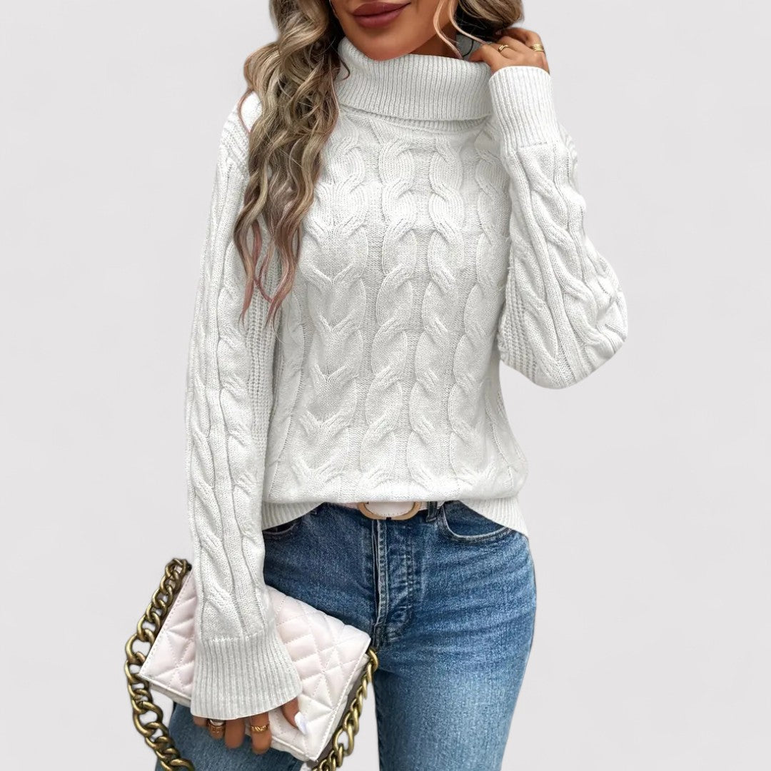 EvelynLuxury Women's Cosy Knitted Turtleneck Sweater