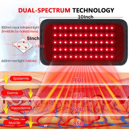 GloThera Comprehensive Red Light Therapy Belt for Pain and Relaxation - 60 LED