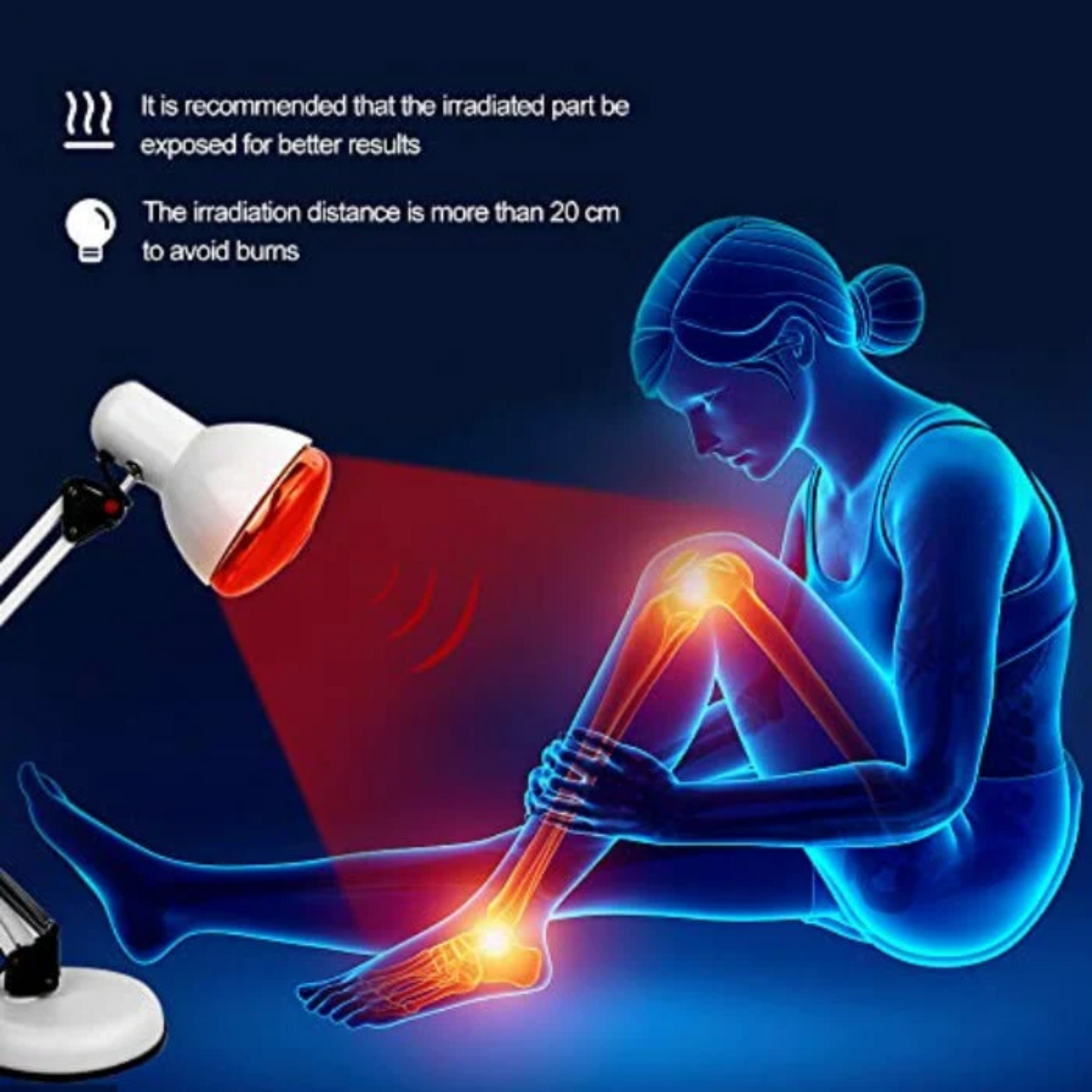 TheraGlow Advanced Infrared Red Light Therapy Lamp with Stand