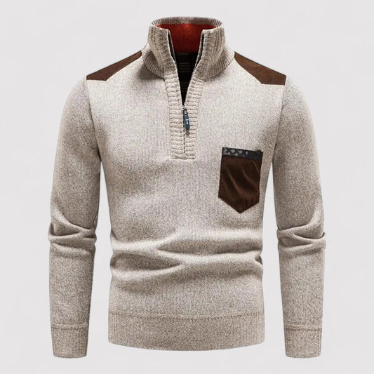 Men's Merino Wool Half Zip Pullover Jumper