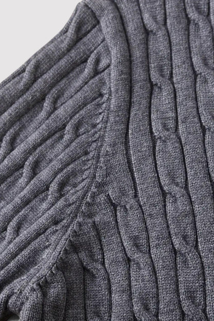 RegalWear | Men's Elegant Cable Knit Zip Sweater