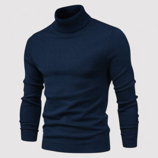 A stylish men's turtleneck roll neck sweater for winter fashion