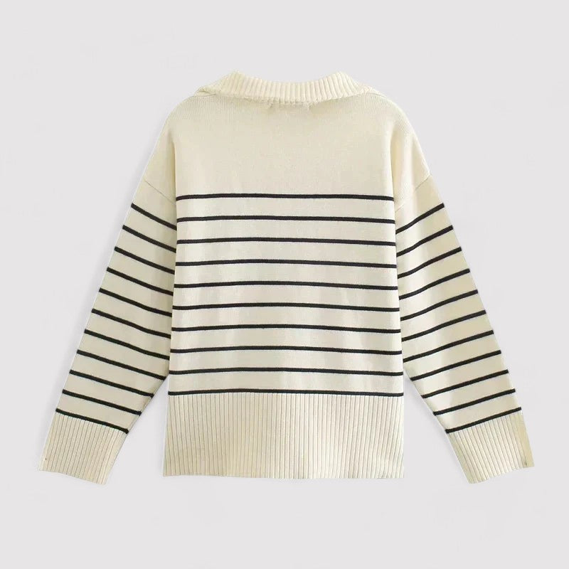 VintageAllure Women's Striped Knit Sweater