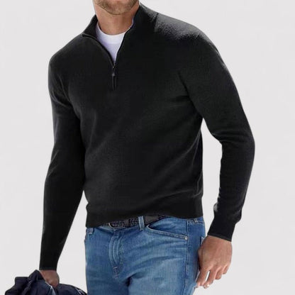 ExquisiteCash Luxurious Men's Cashmere Half-Zip Jumper