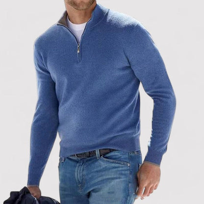 ExquisiteCash Luxurious Men's Cashmere Half-Zip Jumper