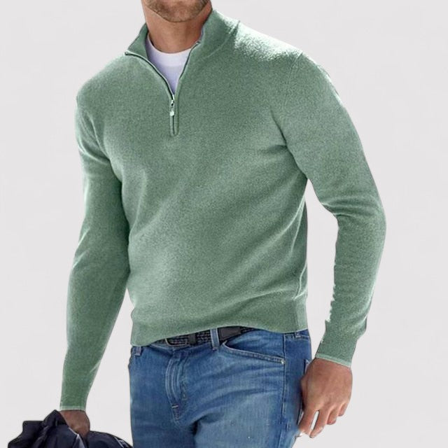 ExquisiteCash Luxurious Men's Cashmere Half-Zip Jumper