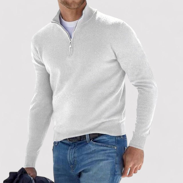 ExquisiteCash Luxurious Men's Cashmere Half-Zip Jumper