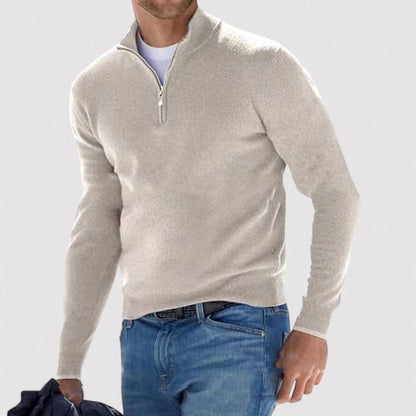 ExquisiteCash Luxurious Men's Cashmere Half-Zip Jumper