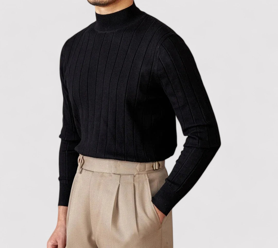 RegalElegance Men's Premium Turtleneck Sweater for Autumn