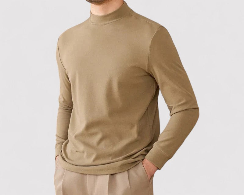 RegalTouch Men's Luxurious Cashmere Half-Turtleneck Jumper