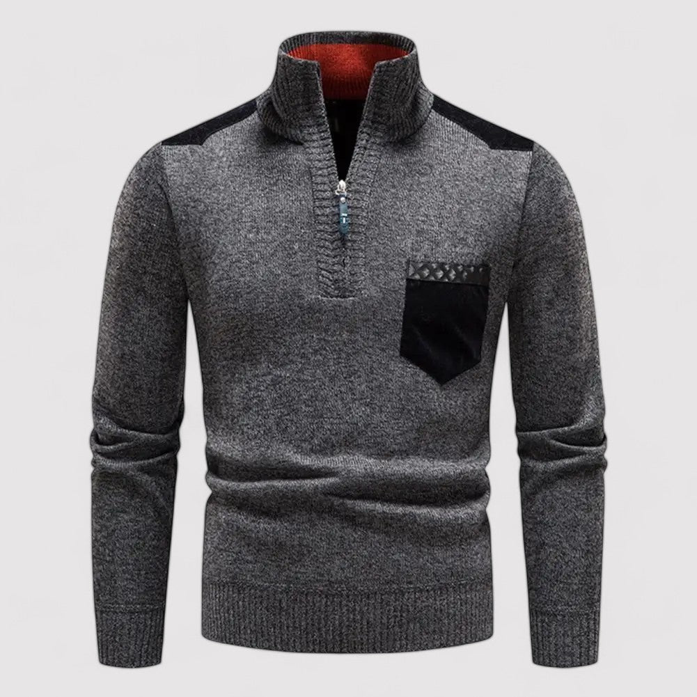 GentlemanSmart Refined Men's Half-Zip Merino Wool Pullover