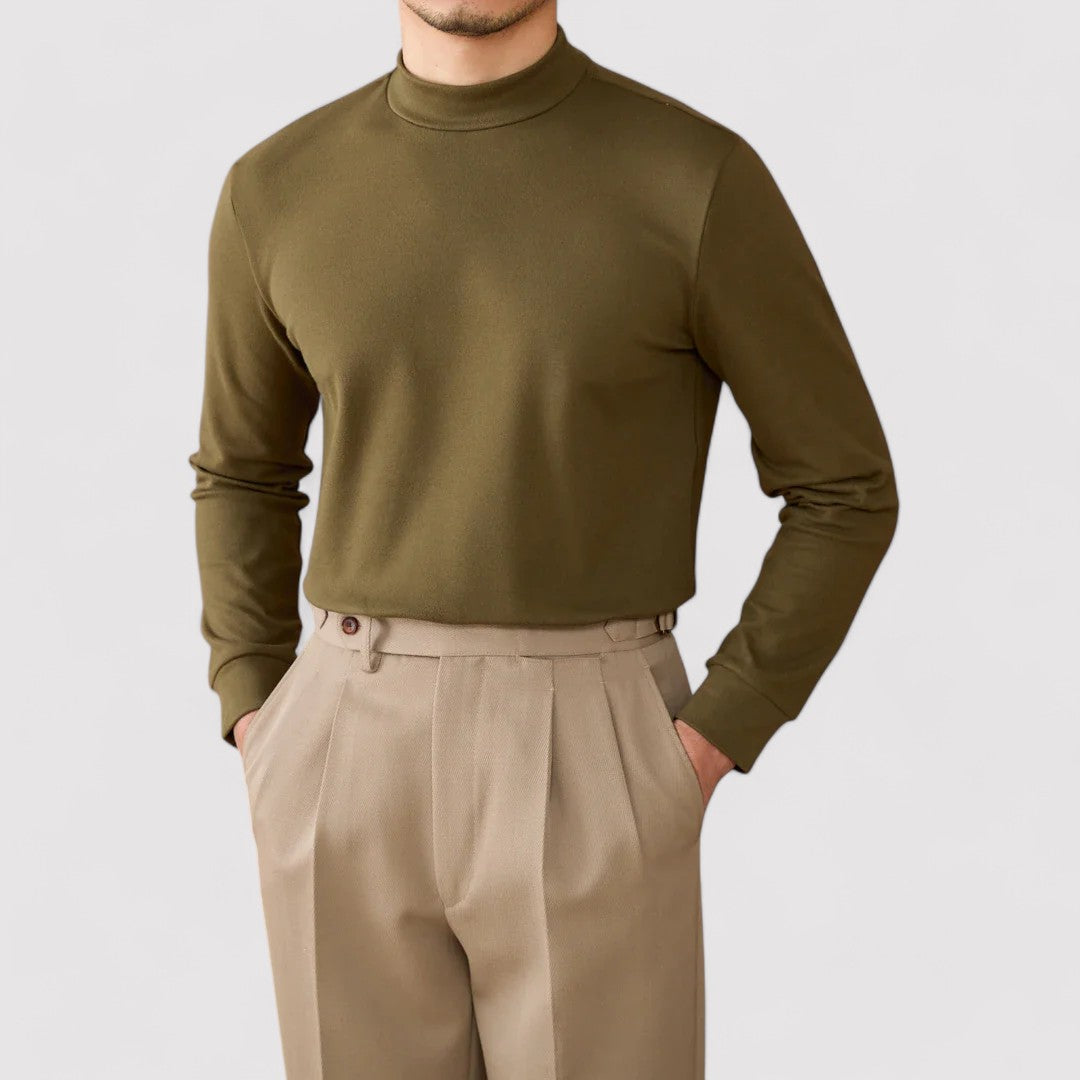 RegalTouch Men's Luxurious Cashmere Half-Turtleneck Jumper