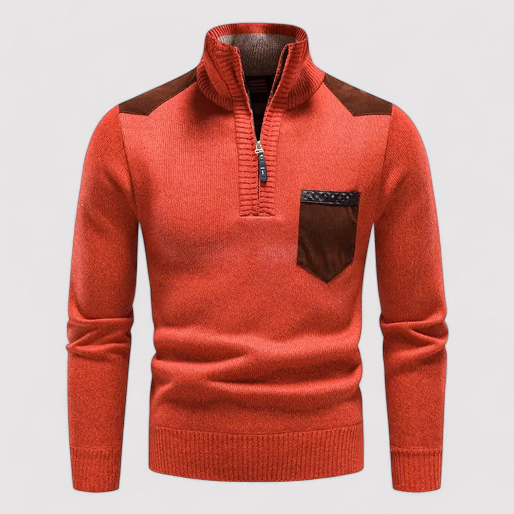 GentlemanSmart Refined Men's Half-Zip Merino Wool Pullover