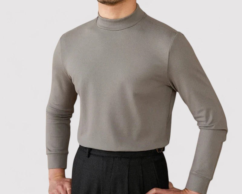 RegalTouch Men's Luxurious Cashmere Half-Turtleneck Jumper