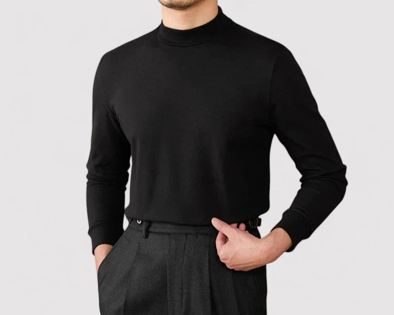 RegalTouch Men's Luxurious Cashmere Half-Turtleneck Jumper