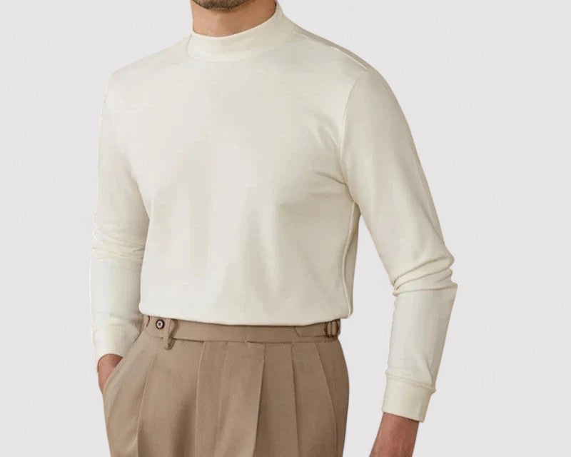 RegalTouch Men's Luxurious Cashmere Half-Turtleneck Jumper