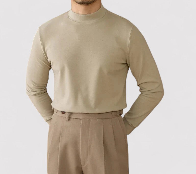 RegalTouch Men's Luxurious Cashmere Half-Turtleneck Jumper