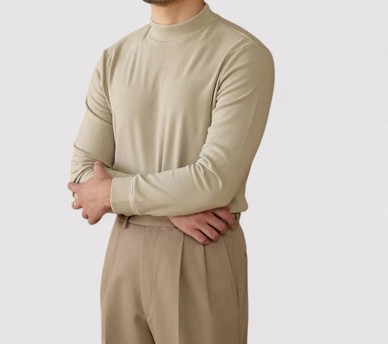 RegalTouch Men's Luxurious Cashmere Half-Turtleneck Jumper