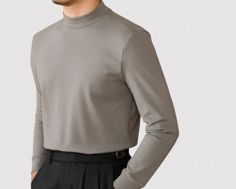 RegalTouch Men's Luxurious Cashmere Half-Turtleneck Jumper