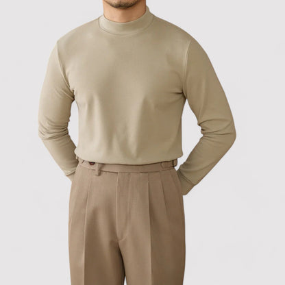 RegalTouch Men's Luxurious Cashmere Half-Turtleneck Jumper