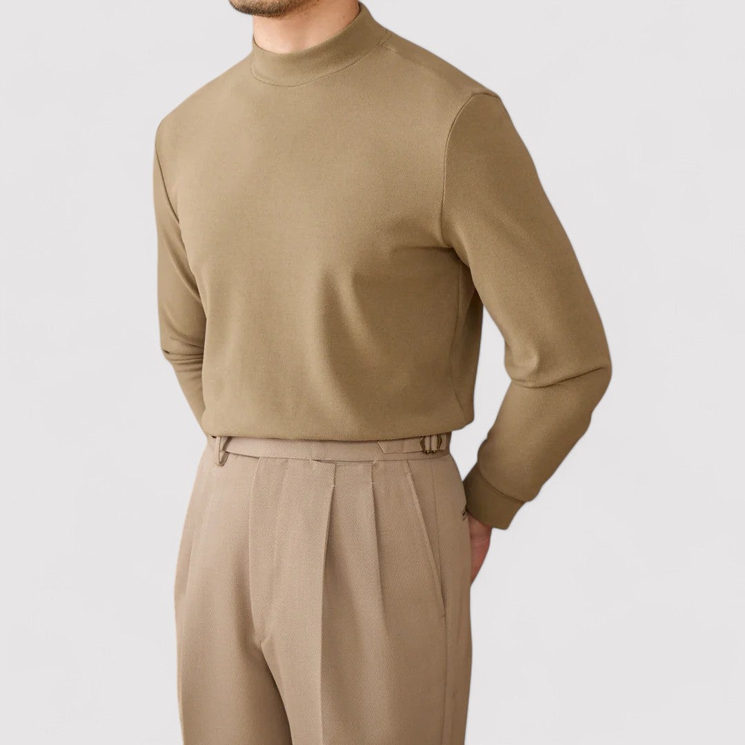 RegalTouch Men's Luxurious Cashmere Half-Turtleneck Jumper