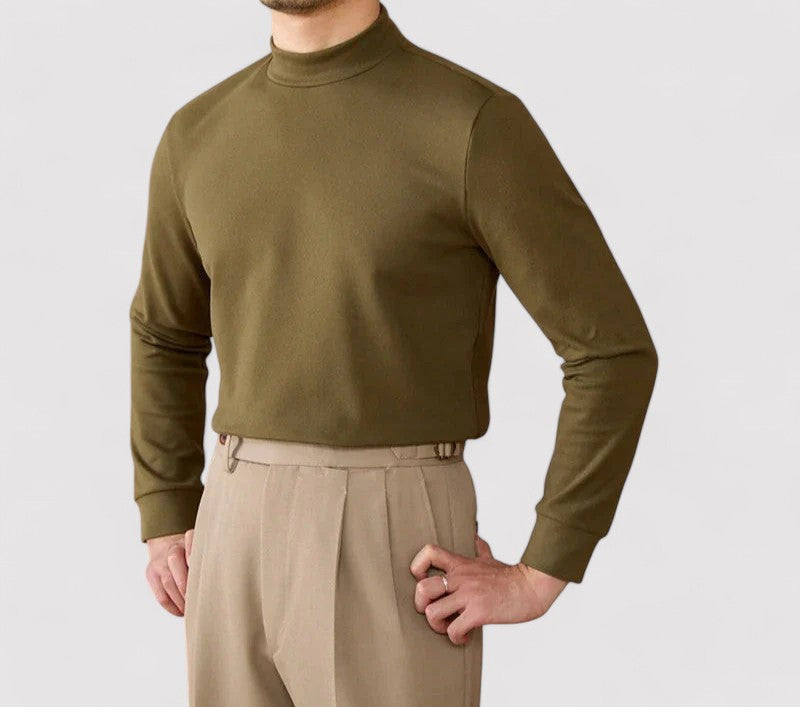 RegalTouch Men's Luxurious Cashmere Half-Turtleneck Jumper