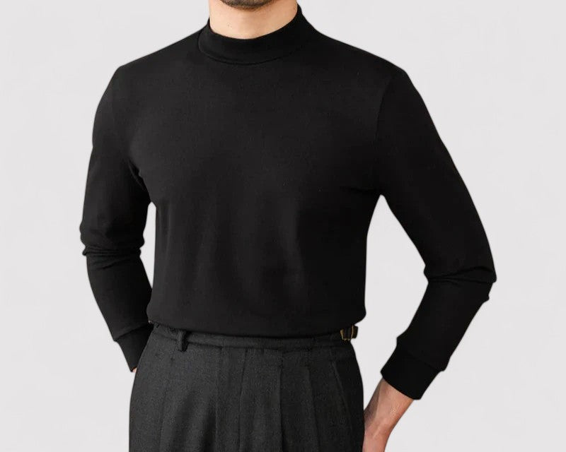 RegalTouch Men's Luxurious Cashmere Half-Turtleneck Jumper