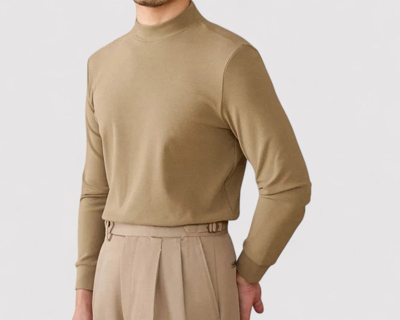 RegalTouch Men's Luxurious Cashmere Half-Turtleneck Jumper