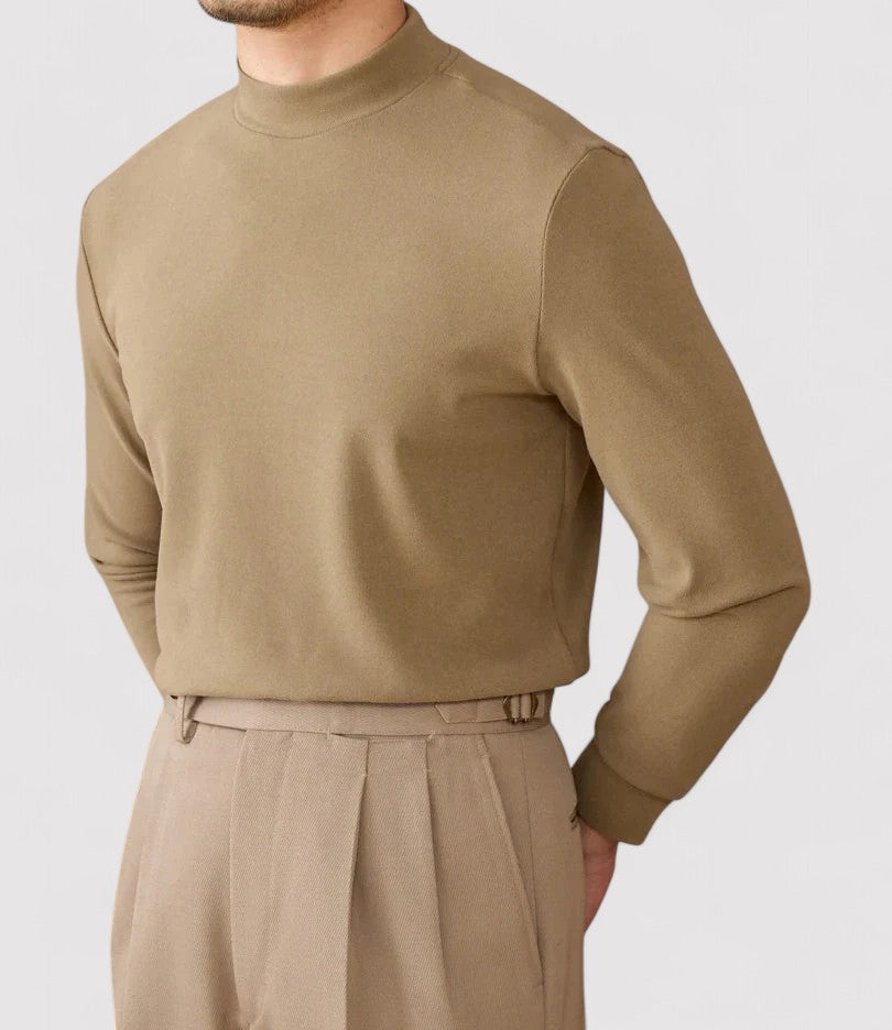 RegalTouch Men's Luxurious Cashmere Half-Turtleneck Jumper