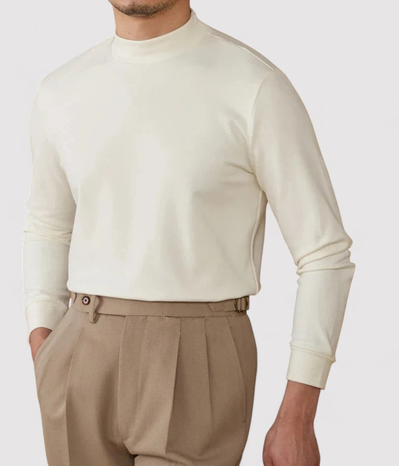 RegalTouch Men's Luxurious Cashmere Half-Turtleneck Jumper