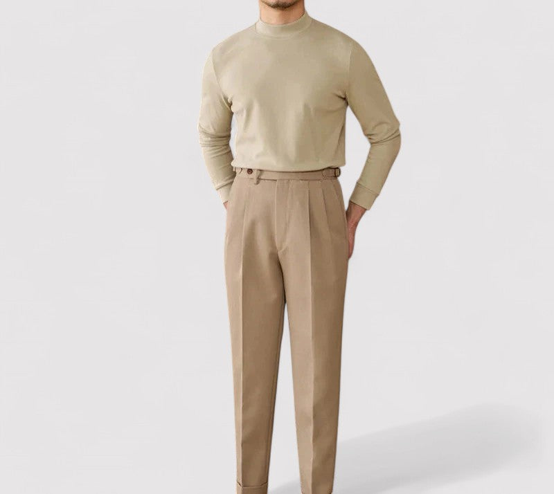 RegalTouch Men's Luxurious Cashmere Half-Turtleneck Jumper