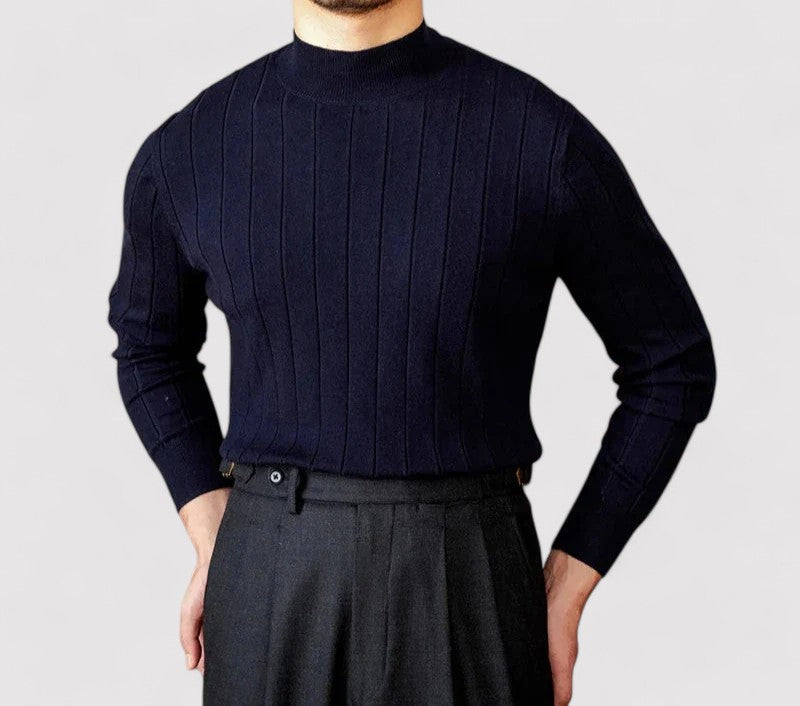 RegalElegance Men's Premium Turtleneck Sweater for Autumn