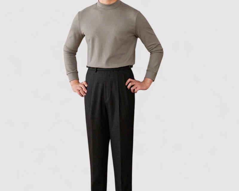 RegalTouch Men's Luxurious Cashmere Half-Turtleneck Jumper