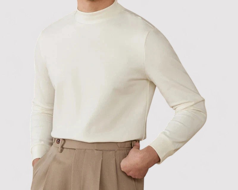 RegalTouch Men's Luxurious Cashmere Half-Turtleneck Jumper