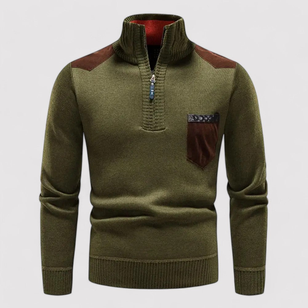 GentlemanSmart Refined Men's Half-Zip Merino Wool Pullover