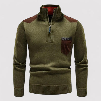 GentlemanSmart Refined Men's Half-Zip Merino Wool Pullover