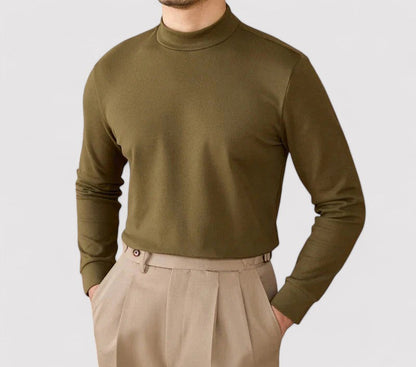 RegalTouch Men's Luxurious Cashmere Half-Turtleneck Jumper