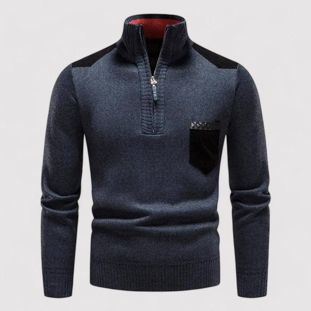 GentlemanSmart Refined Men's Half-Zip Merino Wool Pullover