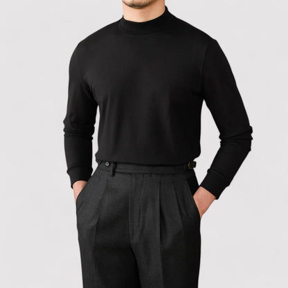 RegalTouch Men's Luxurious Cashmere Half-Turtleneck Jumper