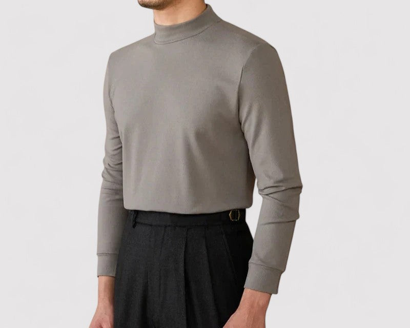 RegalTouch Men's Luxurious Cashmere Half-Turtleneck Jumper